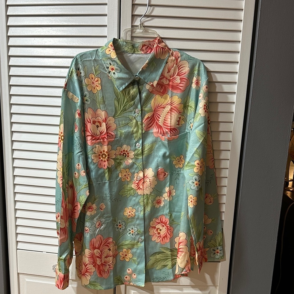 Vibrant Floral Button-Up Shirt